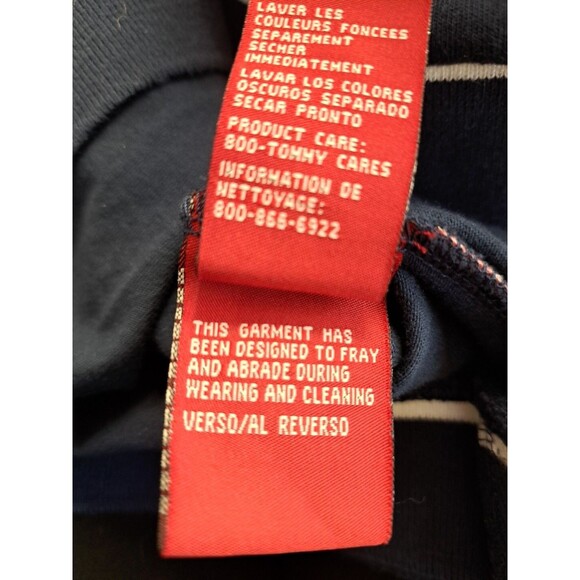 Vtg Y2k 2002 Navy Blue Mens Polo Hilfiger Pocket Crest Red Label Large Prep - Picture 11 of 11